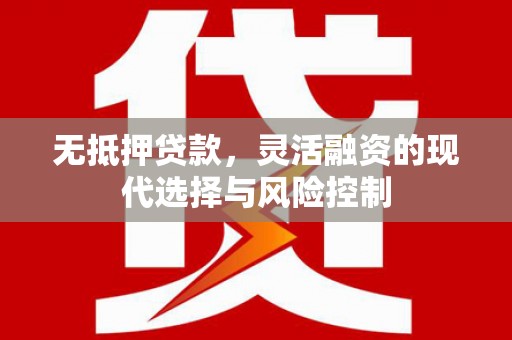 蒸湘无抵押贷款，灵活融资的现代选择与风险控制