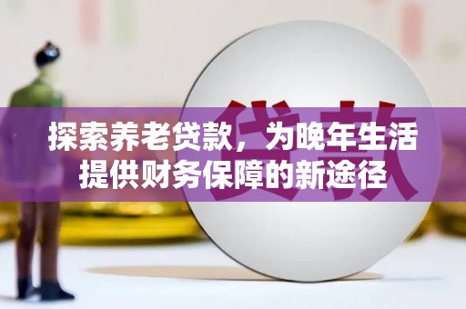 蒸湘探索养老贷款，为晚年生活提供财务保障的新途径