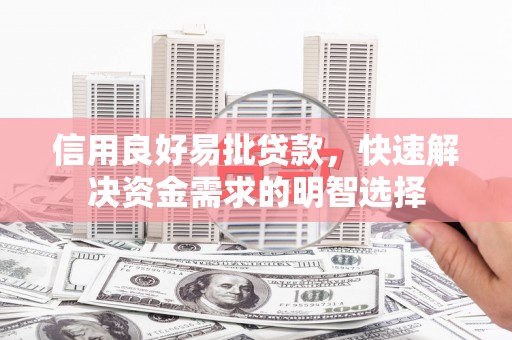 蒸湘信用良好易批贷款，快速解决资金需求的明智选择