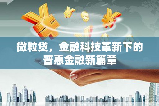 蒸湘微粒贷，金融科技革新下的普惠金融新篇章