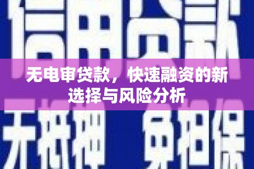 蒸湘无电审贷款，快速融资的新选择与风险分析