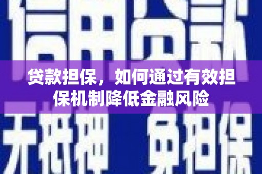 蒸湘贷款担保，如何通过有效担保机制降低金融风险
