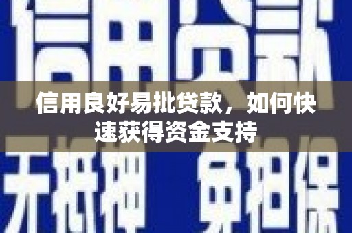 蒸湘信用良好易批贷款，如何快速获得资金支持