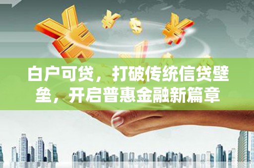 蒸湘白户可贷，打破传统信贷壁垒，开启普惠金融新篇章